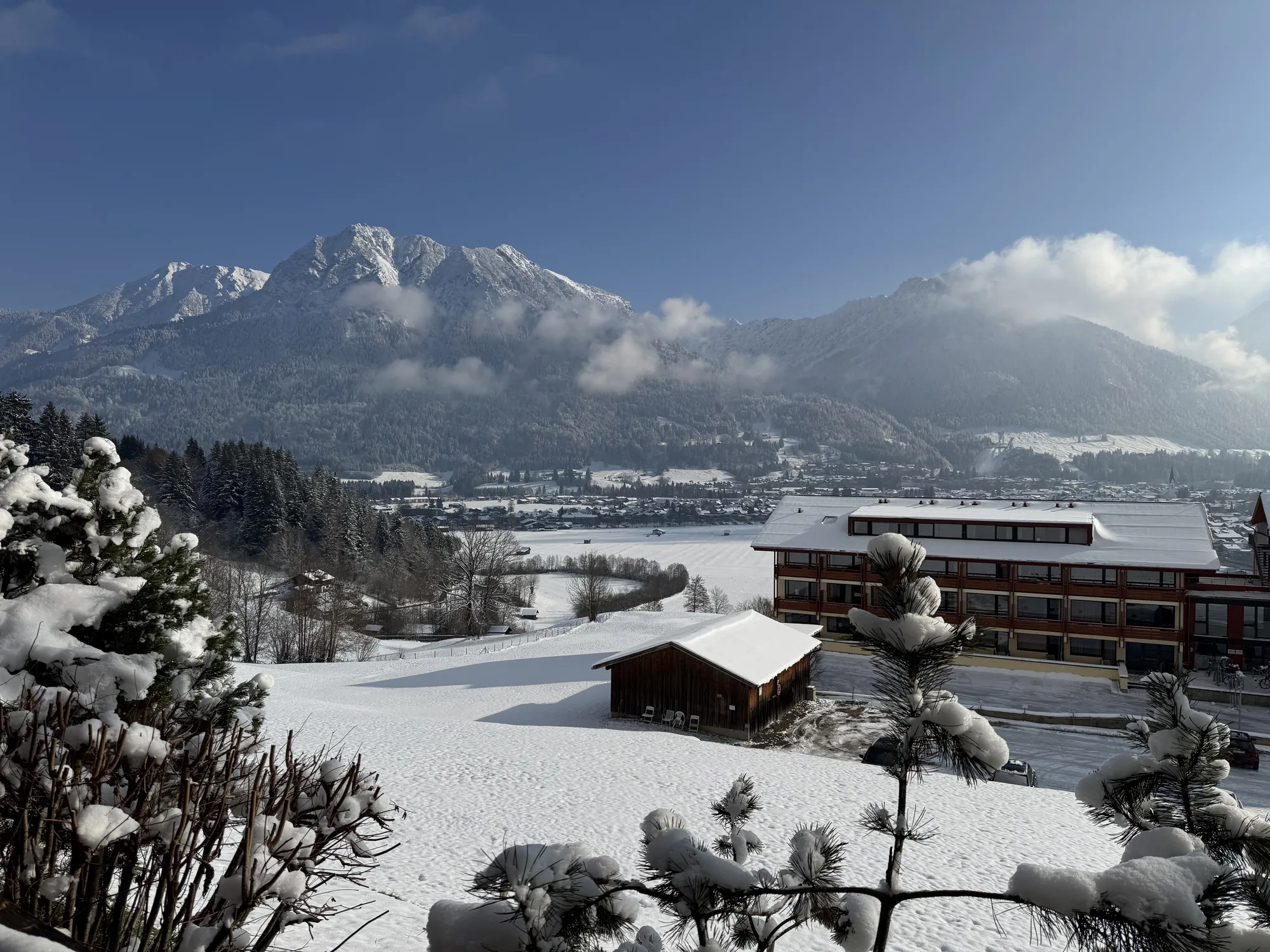 Winterlicher Balkonblick